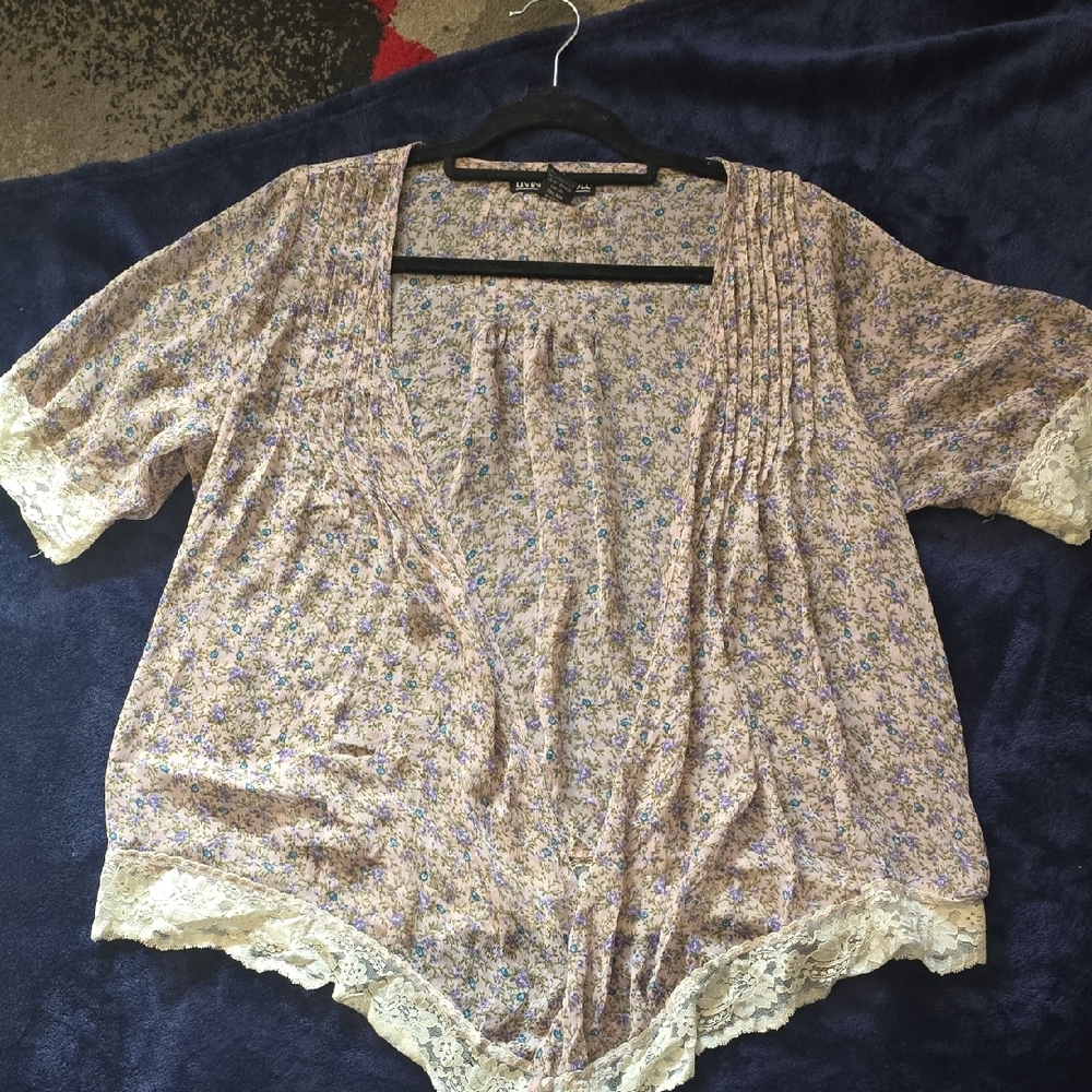 Living Doll Floral Lace Women's Blouse